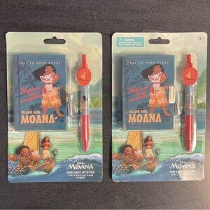 Disney Moana Mini Diary with Pen Bundle of 2 NWT